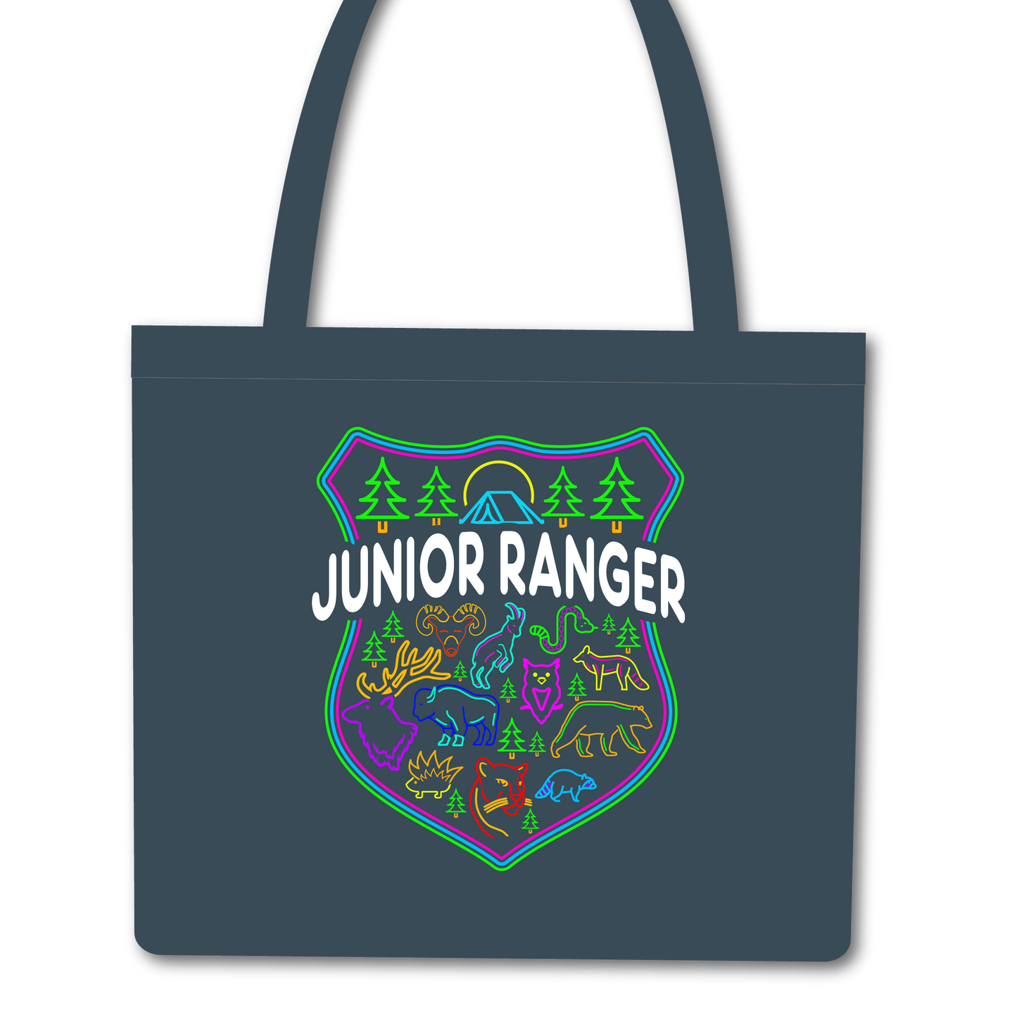 Jr. Ranger Tote Bag 3 - Neon Shield design