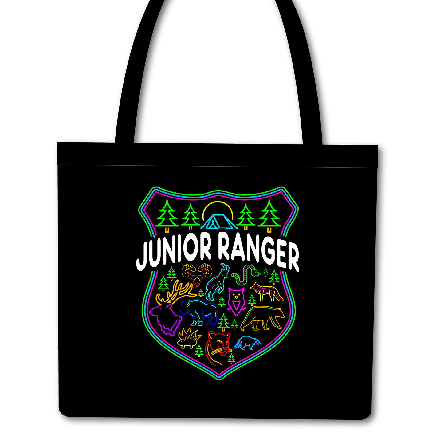 Jr. Ranger Tote Bag 3 - Neon Shield design